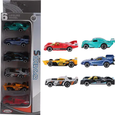 Image de 6 pièces 1:64 modèle de voiture d'ingénierie en alliage de simulation véhicule enfants ToyF style