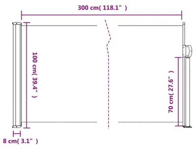 Imagen del producto de vidaXL: Toldos laterales extensibles, color antracita, 100 x 300 cm