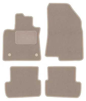 Produktbild von Velours-Fußmatten für Dacia Sandero III 2021- (Schrägheck) – 4-tlg, Beige, passgenau – Wielganizator LUX