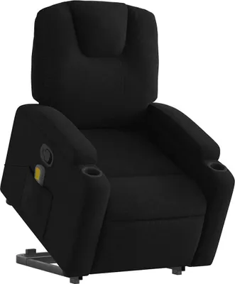 Image de Fauteuil de massage avec releveur Noir Tissu