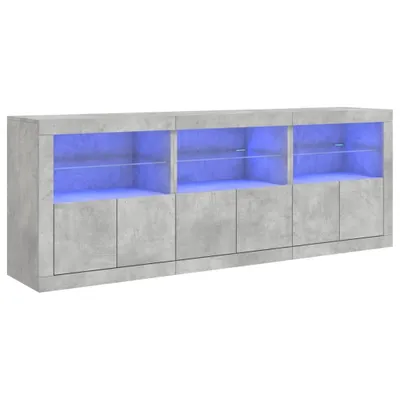 Obrázek produktu pro Příborník s LED osvětlením betonově šedý 181,5 x 37 x 67 cm