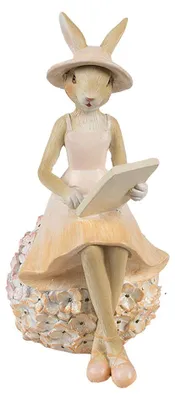 Obrázok produktu pre Clayre & Eef Dekoratívna figúrka králika 10x9x17 cm Béžový plast