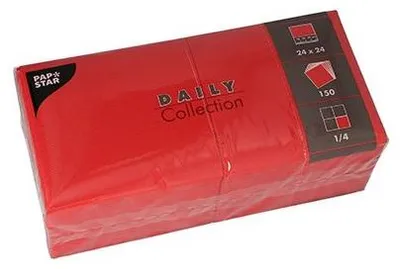 Produktbild von Servietten "DAILY Collection" 1/4-Falz 24 cm x 24 cm rot