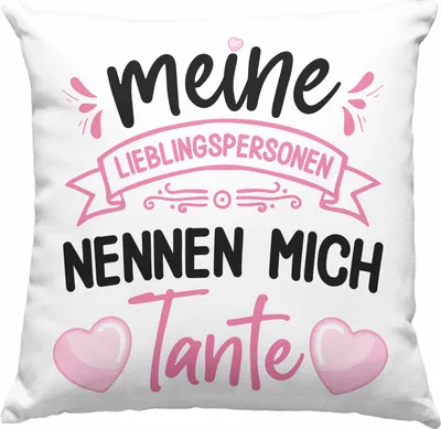 Produktbild von Trendation - Tante Geschenk Deko-Kissen mit Füllung 40x40 Spruch Lustig Geschenkidee für Tante Geburtstag Weihnachten (Blau)
