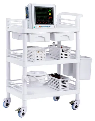 Immagine prodotto di Carrello medico - Carrello mobile da lavoro - Carrello portaoggetti - Carrello da laboratorio - Carrello per cliniche