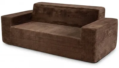 Produktbild von KOMFOTTEU Sofa 3 Sitzer, 197 cm Boneless Bodensofa, Schlafsofa mit Rückenlehne & breiten Armlehnen, Schlafcouch mit waschbarem Bezug aus Cord, Couch für Wohnzimmer & Schlafzimmer, keine Montage, Braun