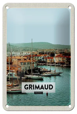 Produktbild von Blechschild Reise 12x18cm Grimaud France Urlaub Meer