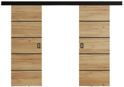Produktbild von KIER FURNITURE Schiebetür Komplettset WERDI PLUS DUO Sliding Door, Raumteiler Schiebetür Eiche Craft 152x205x1,6 cm