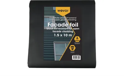 Image de Film de façade résistant aux UV noir pour bardage ouvert - 1,5 x 10,0 m - Par pièce