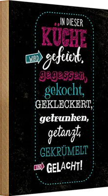 Produktbild von Holzschild Spruch 20x30cm In dieser Küche wird Aufzählung