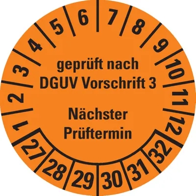 Produktbild von Dreifke® Prüfplakette  nach DGUV Vorschrift 3, Nächster Prüftermin 27-...