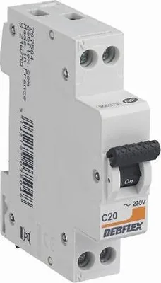 Zdjęcie produktu dla Wyłącznik automatyczny DEBFLEX Grey 3KA Faza + Neutralny 20 A - 707504