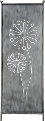 Produktbild von Stele Metall grau Sichtschutz XXL "Pusteblume" H202xB64cm Windschutz Dekowand