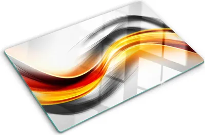 Produktbild von Tulup Glas Herdabdeckplatte - 80x52 cm - Glaskeramikkochfeld-Abdeckung Spritzschutz Glasabdeckplatte - Einteilig - Kunst: Modern & Klassisch - Wellen Abstraktion - Gelb