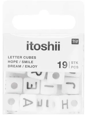 Productafbeelding van Rico Design Itoshii: Verpakking met 19 "Ponii Hope Smile Dream Enjoy" parels