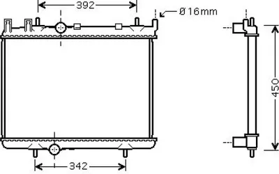 Produktbild von DIEDERICHS DCM2792 Kühler Wasserkühler Motorkühler passend für PEUGEOT 206 Schrägheck (2A/C) 206 CC (2D) 206 SW (2E/K)