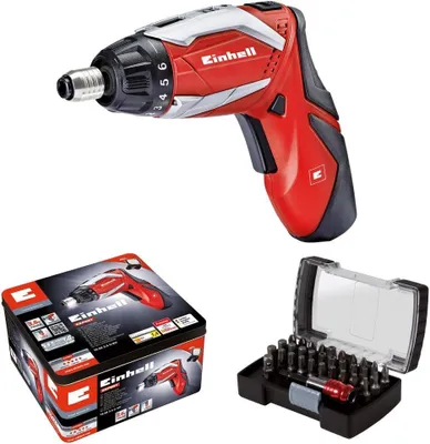 Produktbild von Einhell Akkuschrauber Set TE-SD 3,6 Li- 3,6 V, 1,5 Ah, 3.5 Nm Drehmoment, 2x LED-Licht, inkl. Ladegerät, 32 tlg. Bitset, Aufbewahrungsbox