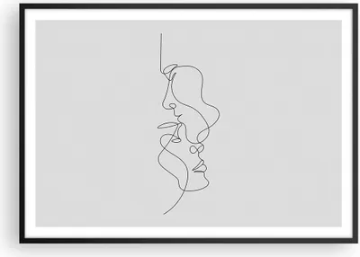 Produktbild von Gerahmtes Poster - Schwarzer Rahmen - Stück Linear Paar - 100x70 cm - Wand Bild - Wanddeko - Wandbilder - Kunstposter - Wandposter - Bilderrahmen - Bilder - Kunstdruck - P2BAA100x70-4895