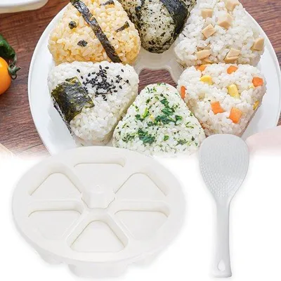 Produktbild von Famanu 6-in-1 Reisbällchenform mit Antihaftbeschichtung - Dreieckige Sushi-Form