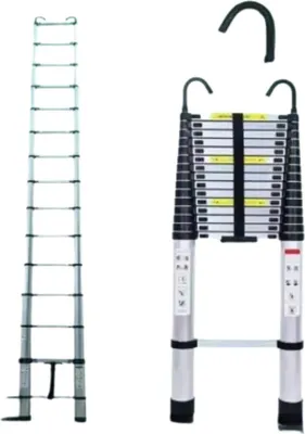 Produktbild von Teleskop-Loftleiter Mona – 620cm – Faltbare Aluminium-Trapleiter – Ausziehbare Leiter – Tragbar – EN131 – Maximale Belastung 150 kg