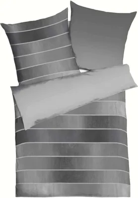 A bedding set with a striped pattern.
