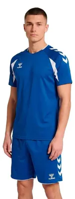 Obrázok produktu pre Tričko s krátkym rukávom Hummel Core 2.0, biele a modré, 4XL, pánske, biele a modré, 4XL