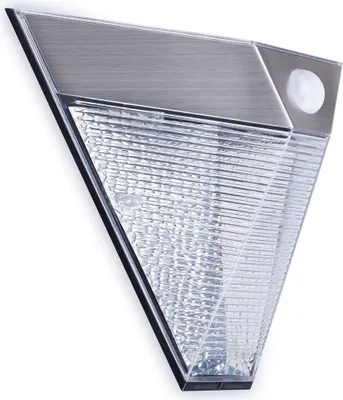Produktbild von Smartwares Solar-Wandleuchte mit PIR-Sensor Pyramide Silbern 5000.703