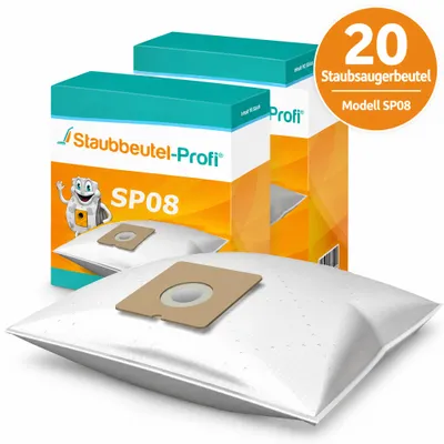 Produktbild von 20 Staubsaugerbeutel SP08 kompatibel mit Swirl Y98 Y298 passend für Clatronic BS1300 BS1301  BS1296 BS1295 BS1288 BS1287, KI-generiertes Bild