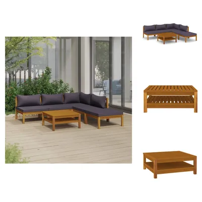 Produktbild von vidaXL 6-tlg. Garten-Lounge-Set mit Auflage Massivholz Akazie - Gartenmöbel-Sets