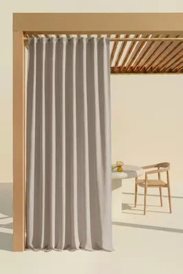 Zdjęcie produktu dla Zasłona tarasowa GAIA 140x220 cm taupe wodoodporna na taśmie, Obraz wygenerowany przez AI