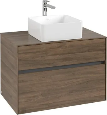 Produktbild von Villeroy & Boch Collaro Waschbeckenunterschrank, wandhängend, 2 Auszüge, Waschbecken mittig, 800x548x500mm, C03700VH
