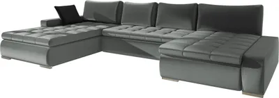 Produktbild von MIRJAN24 Ecksofa Caro, U-Form mit Bettkasten und Schlaffunktion, Wohnzimmer Couchgarnitur (Magic Velvet 2217 + Magic Velvet 2219)
