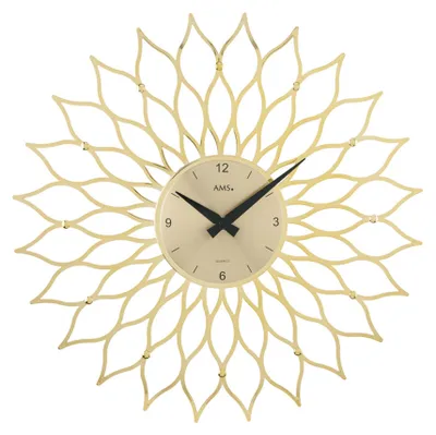 Produktbild von AMS W9359 Wanduhr mit gewölbtem Blüten-Design in Kunststoff