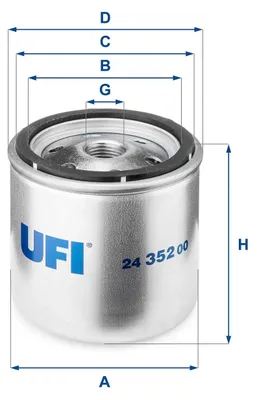 Produktbild von Kraftstofffilter UFI 24.352.00 für PIAGGIO Quargo Pritsche/Fahrgestell Filtereinsatz