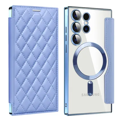 Obrázek produktu pro Pro Samsung Galaxy S24 Ultra 360° Full Body Magsafe RFID Anti Data Theft Art Kožené pouzdro Smart Cover