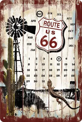 Obrázok produktu pre Nostalgic-Art - Plechový nápis 20 x 30 cm - Kalendár Route 66