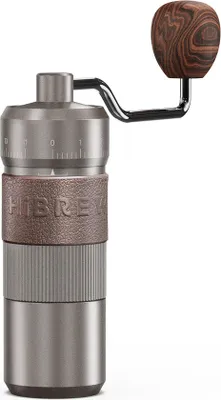 Image de Moulin à café manuel HiBREW G4B, moulin portable, en aluminium, avec réservoir à grains visible