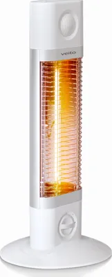Imagen del producto de Calentador eléctrico para terraza, de pie, 1200 vatios, infrarrojos de carbono, color blanco, para uso en interiores