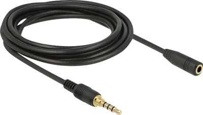 Image de DELOCK Verlängerung Klinke 3.5mm 4Pin St > Bu 3.0m schwarz