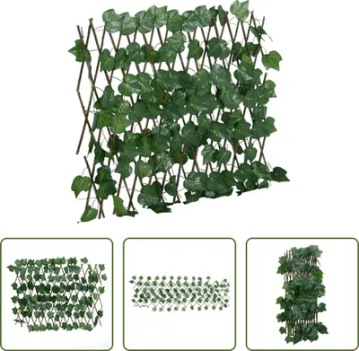 Productafbeelding van Rankenwand met kunstplanten, uitbreidbaar, groen, 190x60 cm