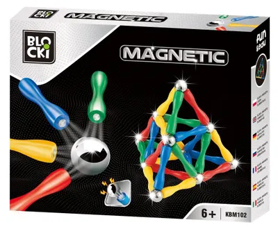Zdjęcie produktu dla Blocki Magnetic Klocki Magnetyczne Dla Dzieci Zestaw 63 Elementy Z Budulcem
