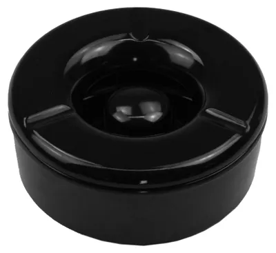 Produktbild von 1 Stück Windaschenbecher mit abnehmbaren Deckel aus Melamin in schwarz ø 11,5cm