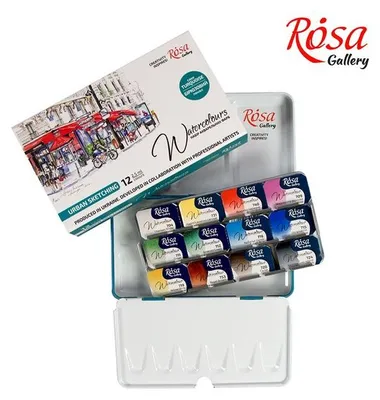 Produktbild von Rosa Gallery Aquarellfarben Set Urban Sketching 12 × 2,5 ml