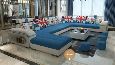 Produktbild von Ecksofa U Form Couch Leder Design Textil Modern