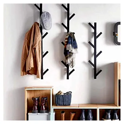Produktbild von Garderobenleiste und Hutablage – modernes Design – Wandmontage – Schwarz