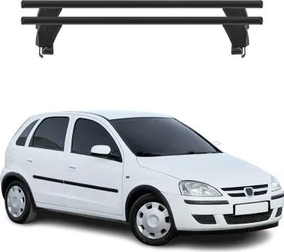 Obrázek produktu pro Menabo střešní nosič základní nosič pro Opel Corsa C 2000-2006 50kg hliník černý 2 ks