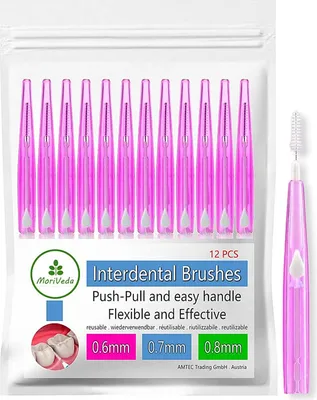 Produktbild von MoriVeda® NP-Vital Interdentalbürsten – 12er Set (0,6 mm) I Zahnzwischenraumbürsten für eine saubere Mundhygiene I 0,6mm