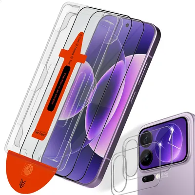 Obrázok produktu pre 2-balenie Xiaomi 17 Pro Max Ochranné sklo na displej & 2-balenie ochrana objektívu - Tvrdené sklo | [Automatická inštalácia] - Bez bublín