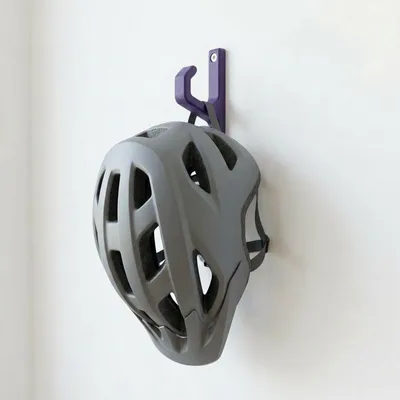 Produktbild von Fahrradhelm Wandhalterung - Skateboard Fahrrad Helm Wand Halter Haken, Farbe:Violett, Menge:1