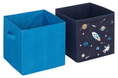 Produktbild von Atmosphera | Aufbewahrungskörbe Space - 2er Set - Bunt - Dekorativ und Funktional für Kinderzimmer